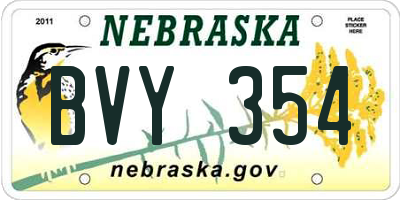 NE license plate BVY354