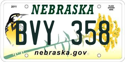 NE license plate BVY358
