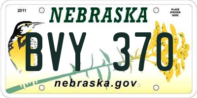NE license plate BVY370