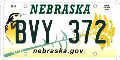 NE license plate BVY372