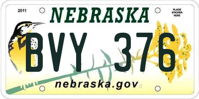 NE license plate BVY376