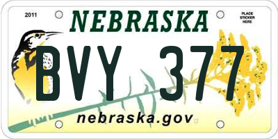 NE license plate BVY377