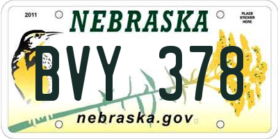 NE license plate BVY378