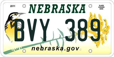 NE license plate BVY389