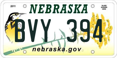 NE license plate BVY394