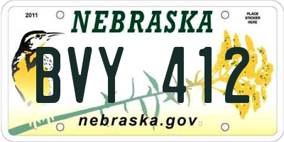 NE license plate BVY412