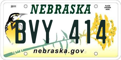 NE license plate BVY414