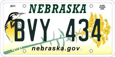NE license plate BVY434