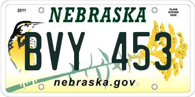 NE license plate BVY453