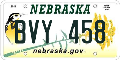 NE license plate BVY458