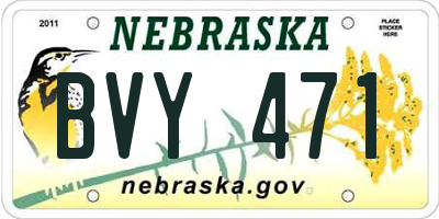 NE license plate BVY471