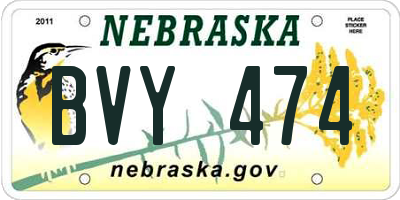 NE license plate BVY474