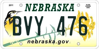 NE license plate BVY476