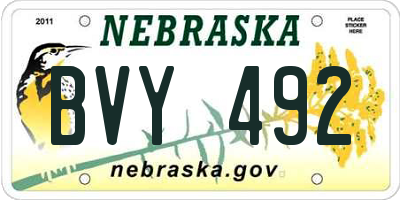 NE license plate BVY492