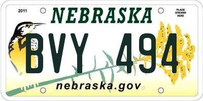 NE license plate BVY494