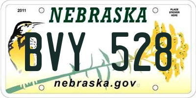 NE license plate BVY528