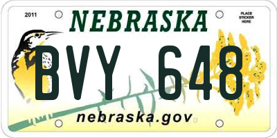 NE license plate BVY648