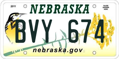 NE license plate BVY674