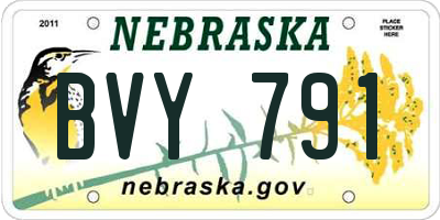 NE license plate BVY791
