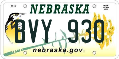 NE license plate BVY930