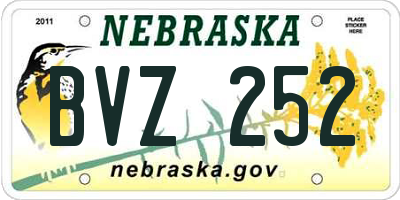 NE license plate BVZ252