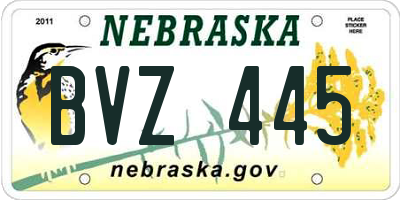 NE license plate BVZ445