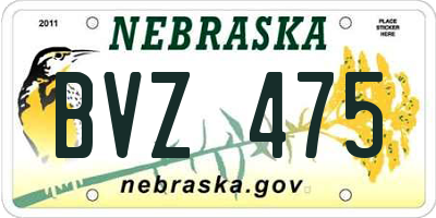 NE license plate BVZ475