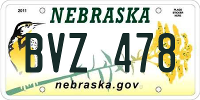 NE license plate BVZ478