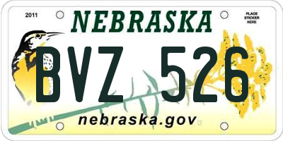 NE license plate BVZ526
