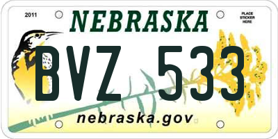 NE license plate BVZ533