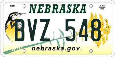 NE license plate BVZ548