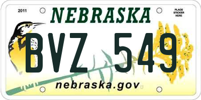 NE license plate BVZ549