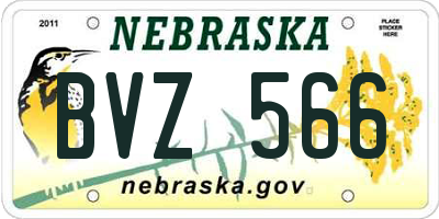 NE license plate BVZ566