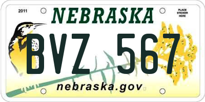 NE license plate BVZ567
