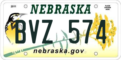 NE license plate BVZ574
