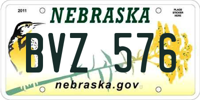 NE license plate BVZ576