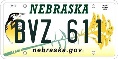 NE license plate BVZ611