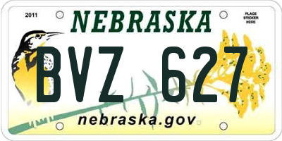 NE license plate BVZ627