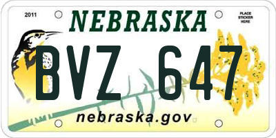 NE license plate BVZ647