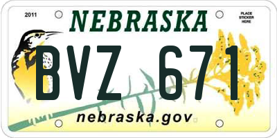NE license plate BVZ671