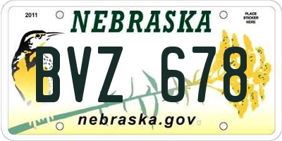 NE license plate BVZ678