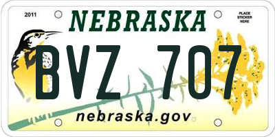 NE license plate BVZ707