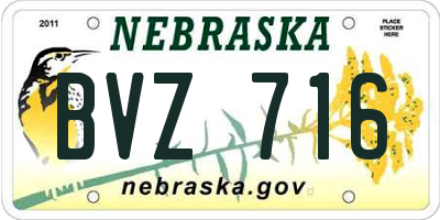 NE license plate BVZ716