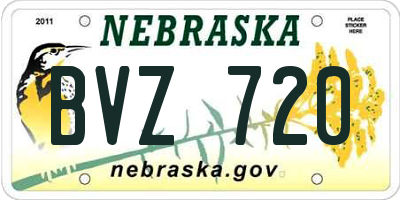 NE license plate BVZ720