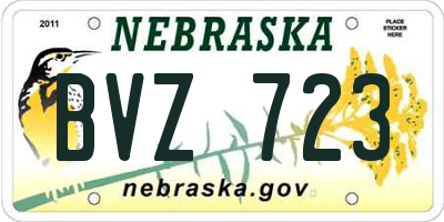 NE license plate BVZ723