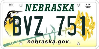NE license plate BVZ751