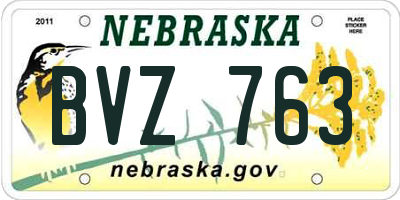 NE license plate BVZ763