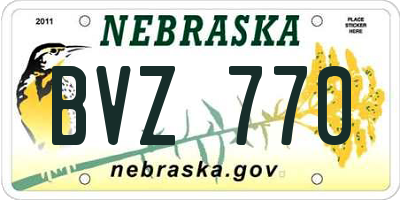 NE license plate BVZ770