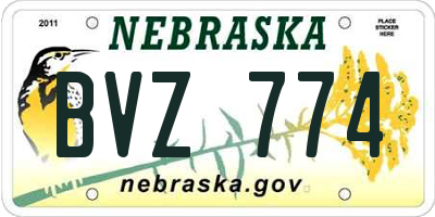 NE license plate BVZ774