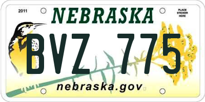 NE license plate BVZ775